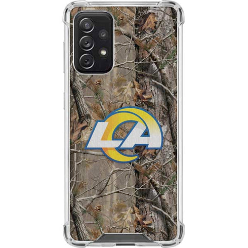NFL Los Angeles Rams Realtree AP Camo Galaxy A72 5G Clear Case
